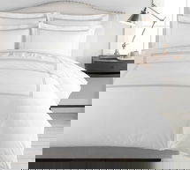 Online Designer Bedroom Gray Mist Grand Organic Percale Duvet Cover, Full/Queen